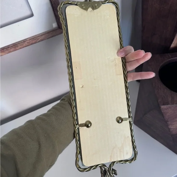 MCM brass mirror candle wall sconce - Picture 7 of 7